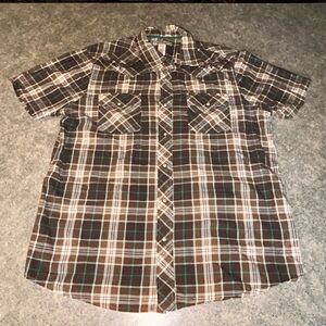 Vintage Brand Button Up Down embroidered  Men’s Shirt L Pearl Snap Plaid Y2K